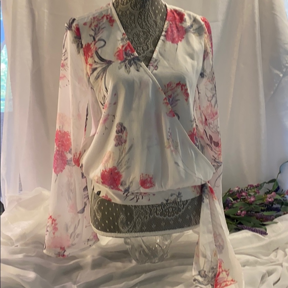 White, pink, gray top